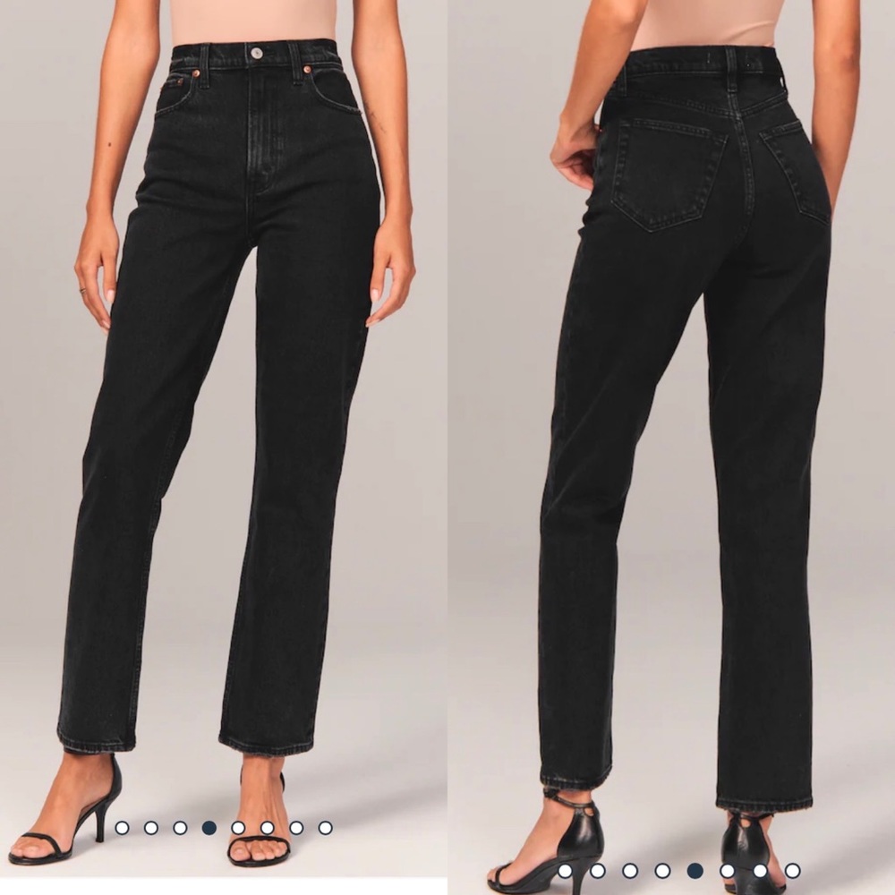 A&F Ultra High Rise 90s Straight Jeans - Black